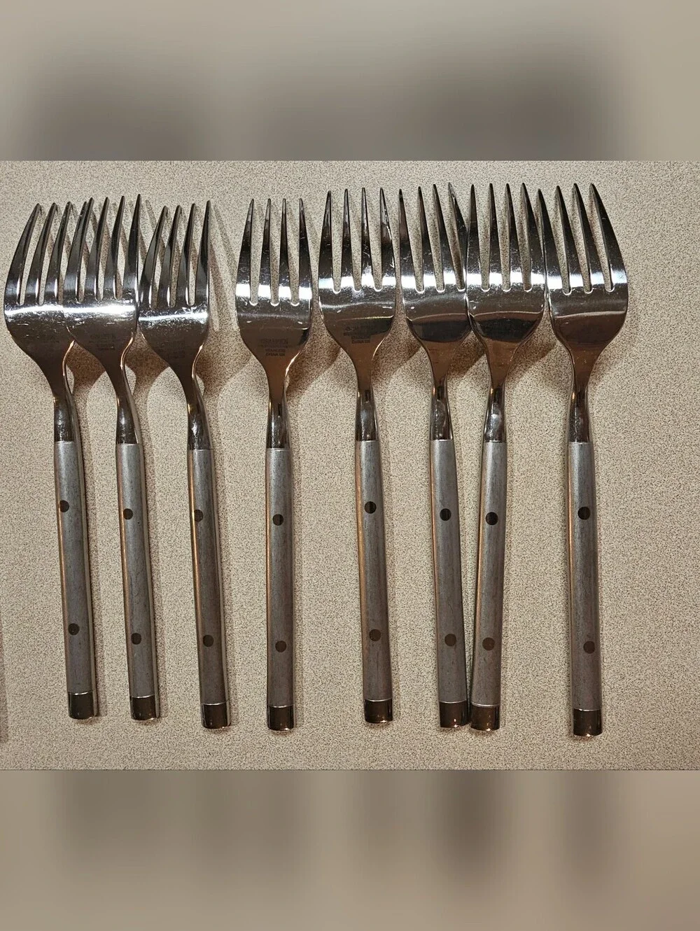 Hampton Silversmiths 026 Silverware 40 Piece Lot Stainless Rivet Accent Satin